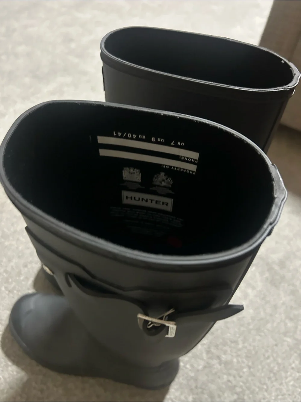 Hunter Black Tall Women's Rain Boots with Signature Logo